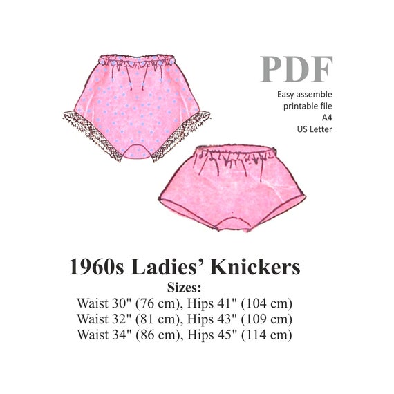 60s Ladies Knickers Sewing Pattern / Plus Size / PDF Vintage