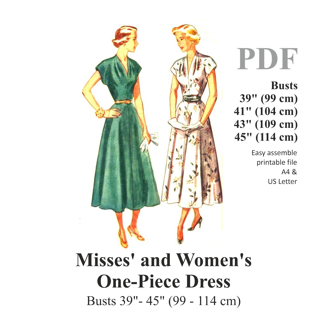 ワンピース Vintage basic dress 1960s Dress Pattern Vogue 5265 Classy One Piece Dress with