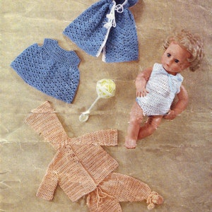 Baby Doll Crochet Clothes Pattern 10" - 12" Doll Outfits PDF Pattern Instant Download