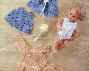 Baby Doll Crochet Clothes Pattern – 10-12" Doll Outfits (PDF Pattern)