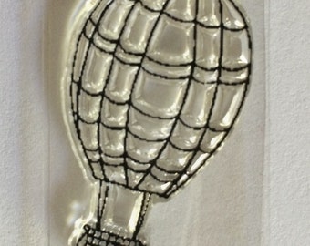 Stocking Stuffer, Bitty balloon stamp, hot air balloon stamp, acrylic stamp, balloon stamp