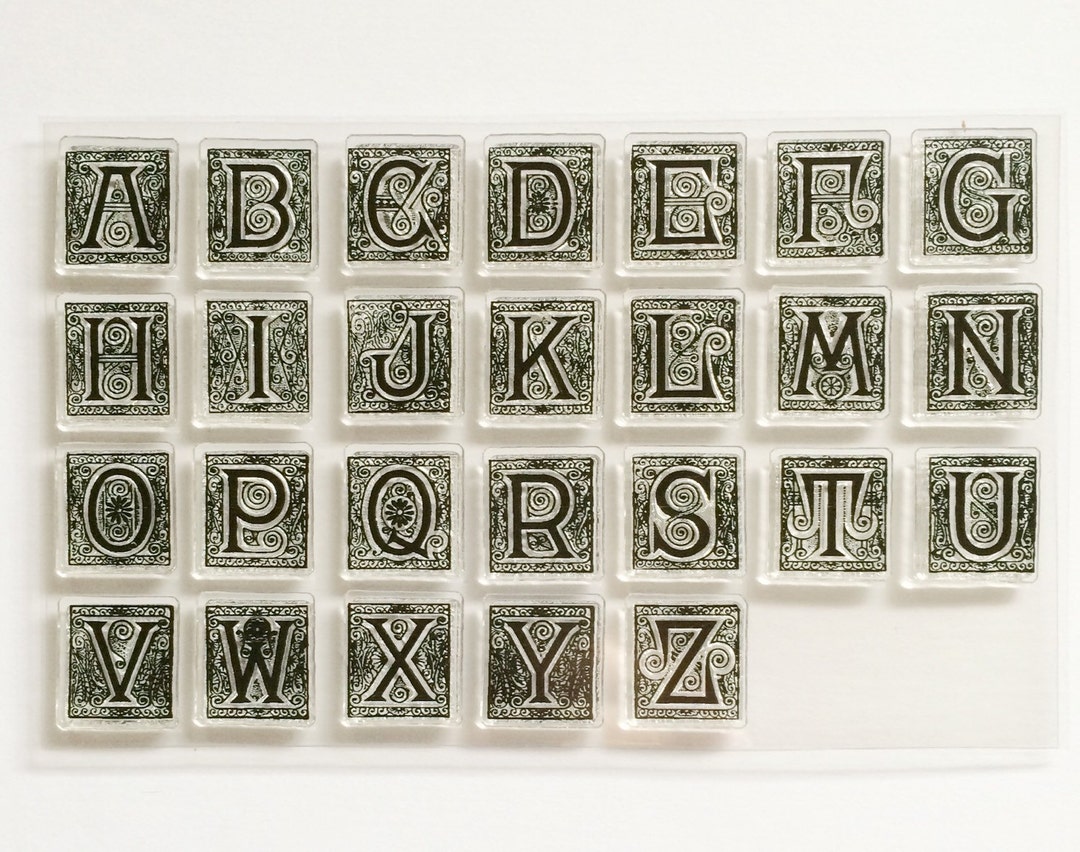 Gift for Her, Alphabet Stamps, Alphabet Stamp Set, Vintage Design