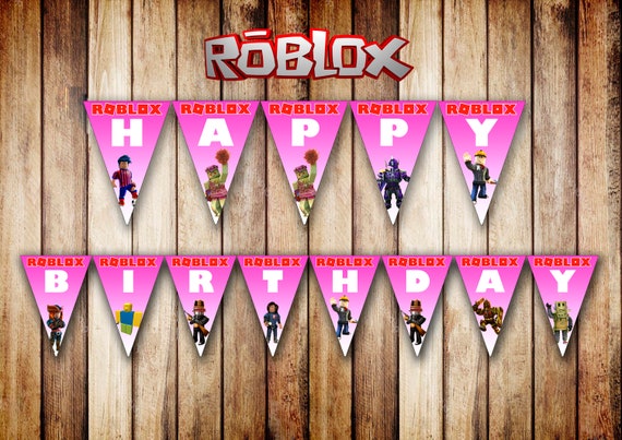 90 Off Sale Roblox Birthday Party Roblox Digital Banner Etsy - girl roblox birthday banner pink girl roblox banner bunting etsy
