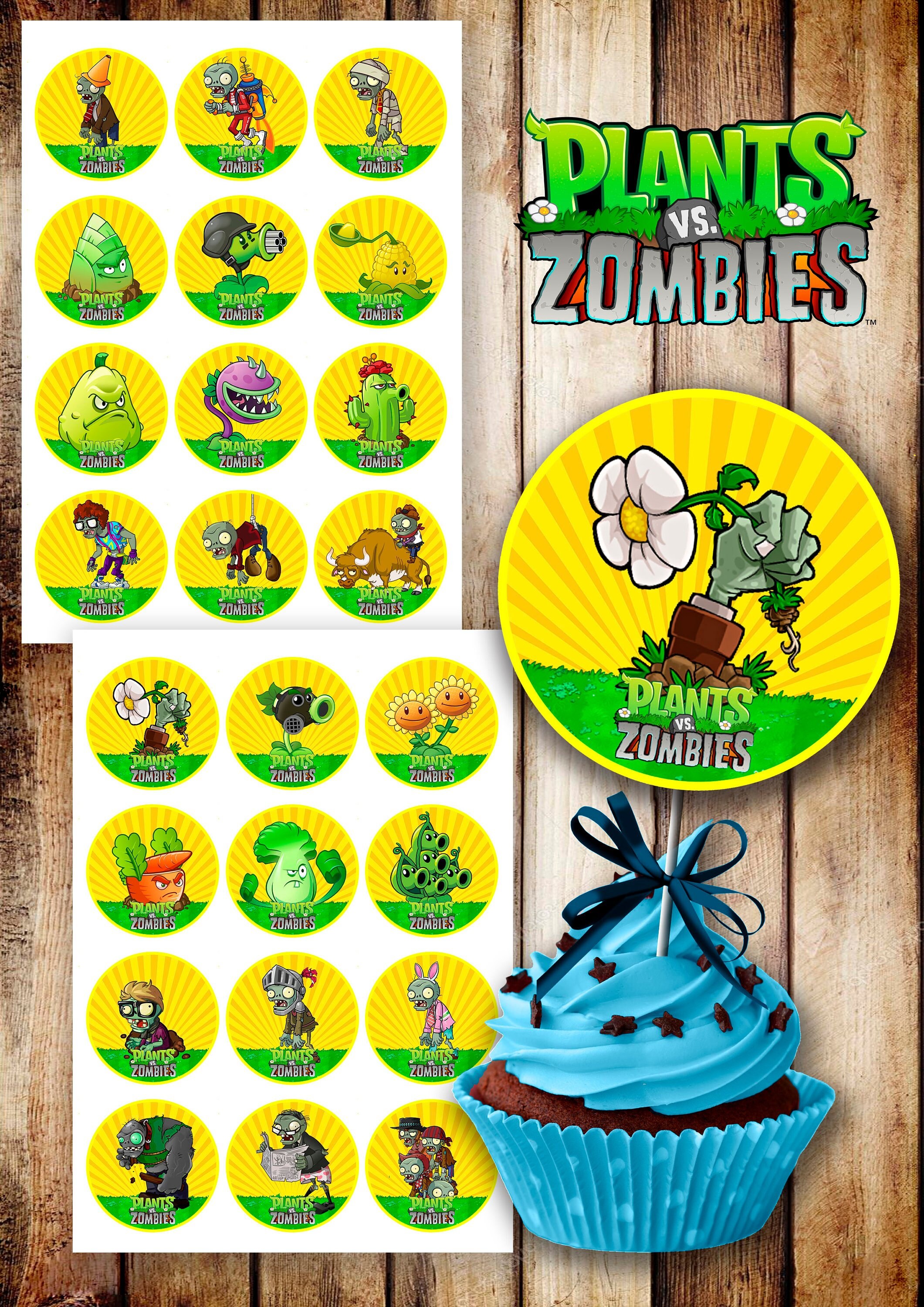 Plants Vs Zombies Edible Frosting Cake Topper 14 Shee vrogue.co