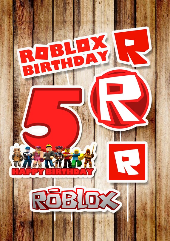 Roblox Centerpieces Roblox Digital Party Supplies Roblox Etsy - 6 roblox personalized toppers roblox birthday toppers roblox digital topper roblox birthday party roblox party diy roblox birthday