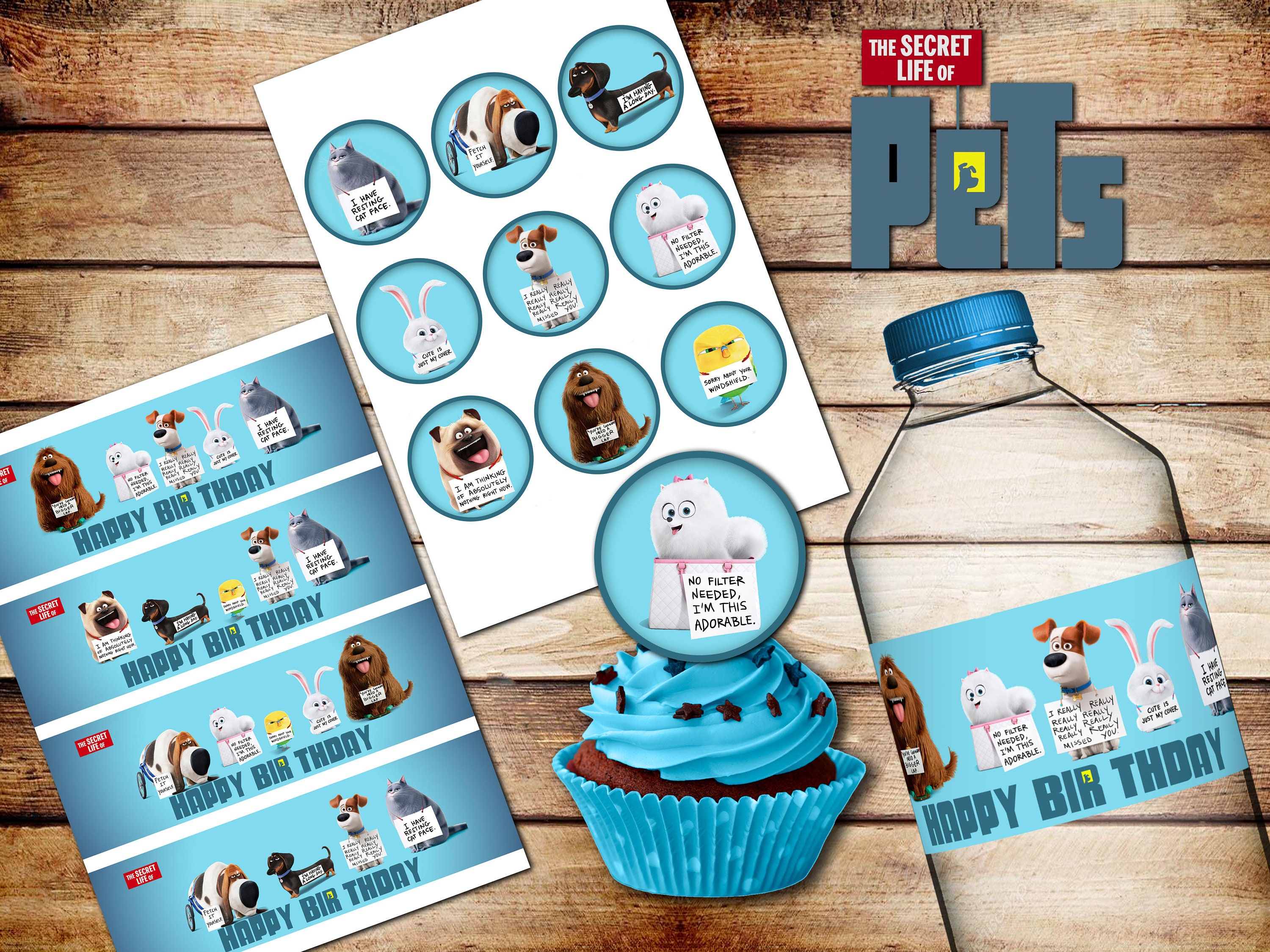 90 Off Secret Life Of Pets Digital Party Supplies Secret Etsy - roblox bubble labels digital or printed etsy