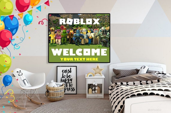 Personalized Roblox Birthday Poster Roblox Digital Banner Etsy - roblox personalized poster roblox birthday poster roblox etsy