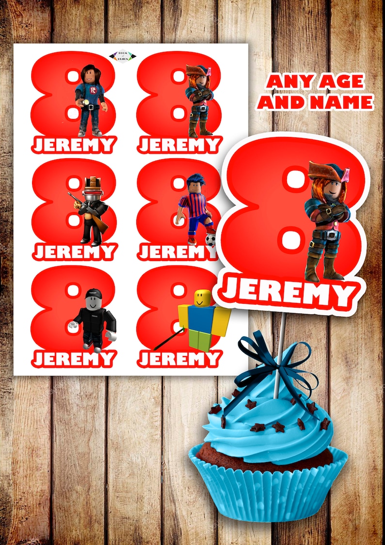 Roblox Digital Toppers Roblox Digital Party Supplies Roblox Digital Roblox Birthday Party Roblox Party Roblox Roblox Birthday - 