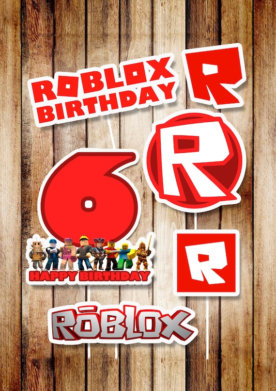 Roblox Centerpieces Roblox Digital Party Supplies Roblox Etsy