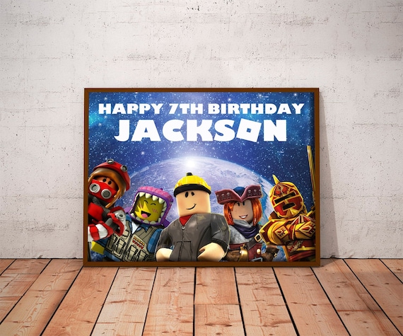 Roblox Personalized Roblox Birthday Poster Roblox Digital Etsy - roblox party etsy