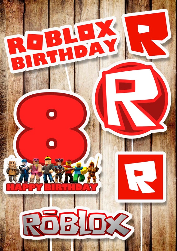 Roblox Centerpieces Roblox Digital Party Supplies Roblox Etsy - digital roblox personalized poster roblox birthday poster etsy