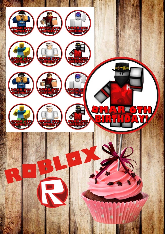 12 Roblox Personalized Toppers Roblox Birthday Toppers Etsy