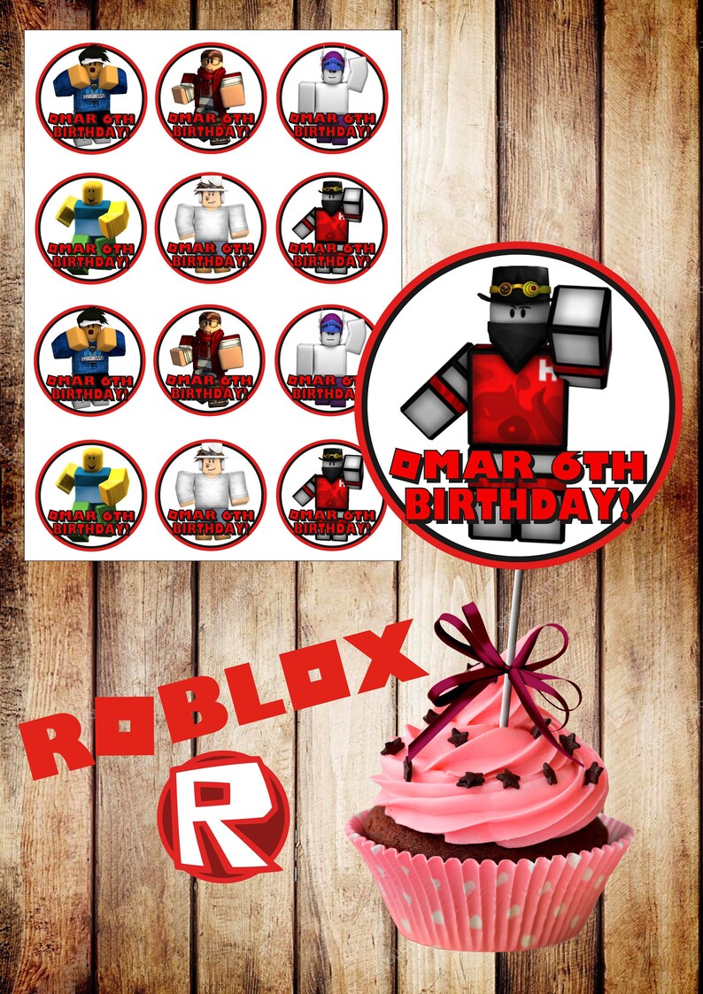 12 Roblox Personalized Toppers Roblox Birthday Toppers Roblox Digital Topper Roblox Birthday Party Roblox Party Diy Roblox Birthday - 