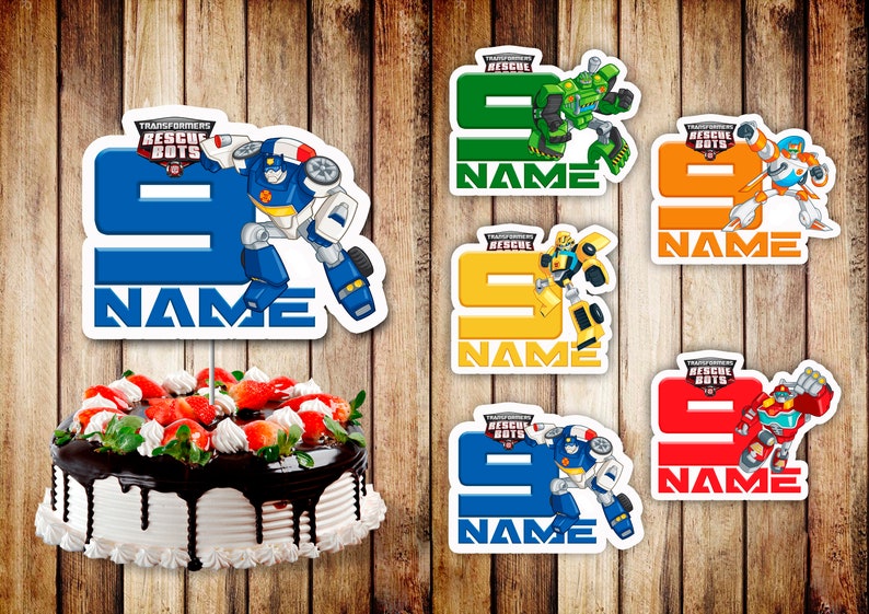 Rescue Bots printable Personalized Transformers Rescue Bots birthday centerpieces Transformers Rescue Bots birthday party Transformers