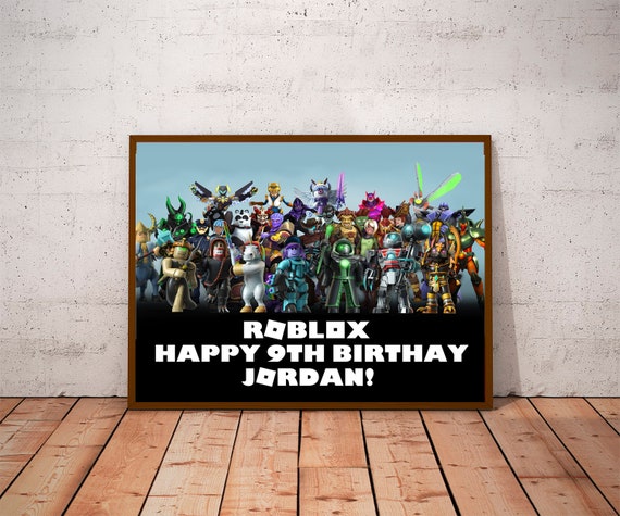 Personalized Roblox Sign Roblox Birthday Poster Roblox Etsy - banners and blades roblox