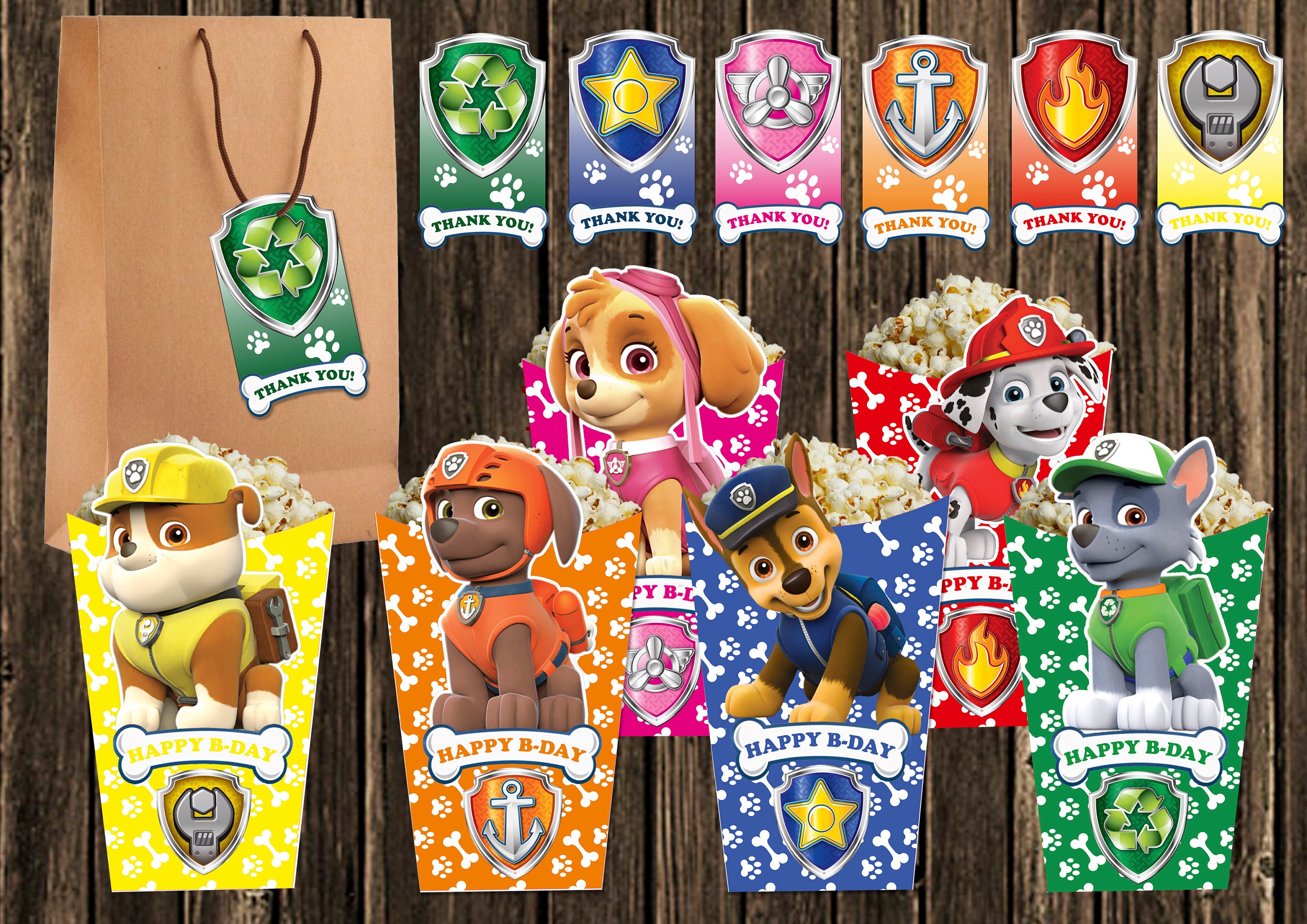 90% OFF Paw Patrol printable Paw Patrol box popcorn box | Etsy
