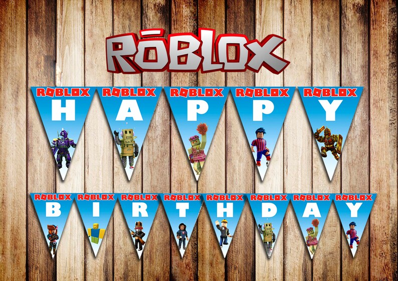 90 Off Sale Roblox Birthday Party Roblox Digital Banner Etsy - roblox personalized poster roblox birthday poster roblox etsy
