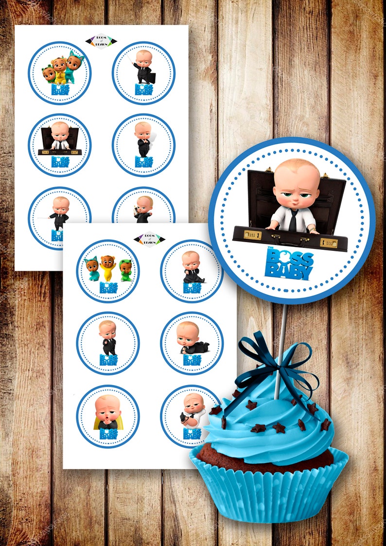 12 Boss Baby Printable Toppers Digital Supplies Boss Baby Etsy
