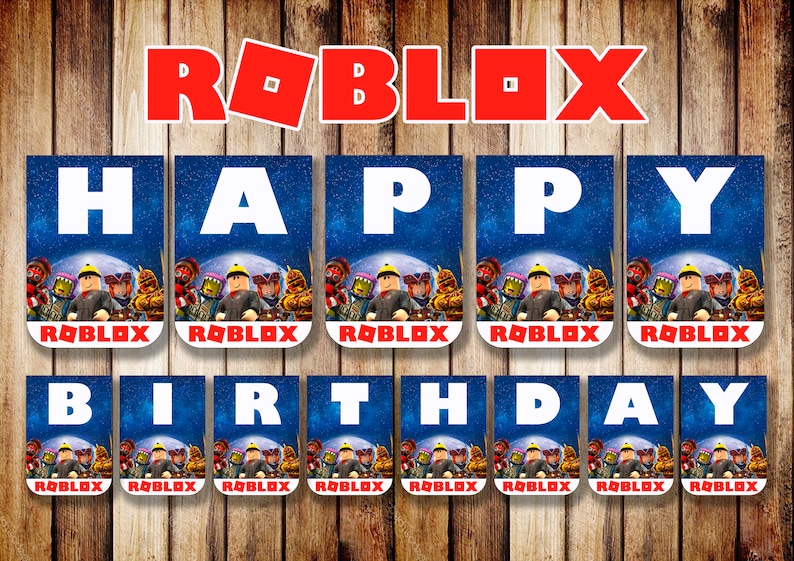 90 Off Sale Roblox Birthday Party Roblox Digital Banner Etsy - image 0