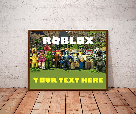 Personalized Roblox Birthday Poster Roblox Digital Banner Etsy