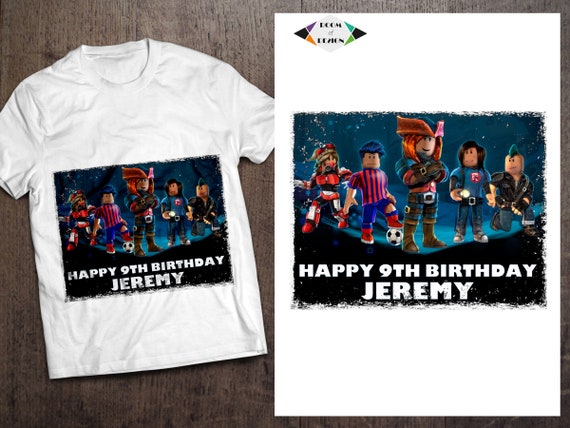 Roblox Hierro En Transferencia Roblox Camisa De Cumpleaños Hierro En Transferencia Camisa De Cumpleaños De Robo Fiesta Roblox Cumpleaños Digital - camiseta infantil roblox