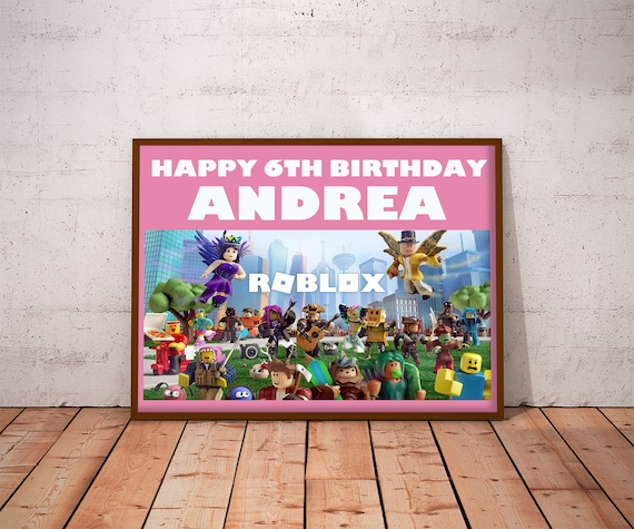 Roblox Personalized Poster Roblox Birthday Poster Roblox Digital Banner Roblox Birthday Party Roblox Party Roblox - etsy roblox birthday