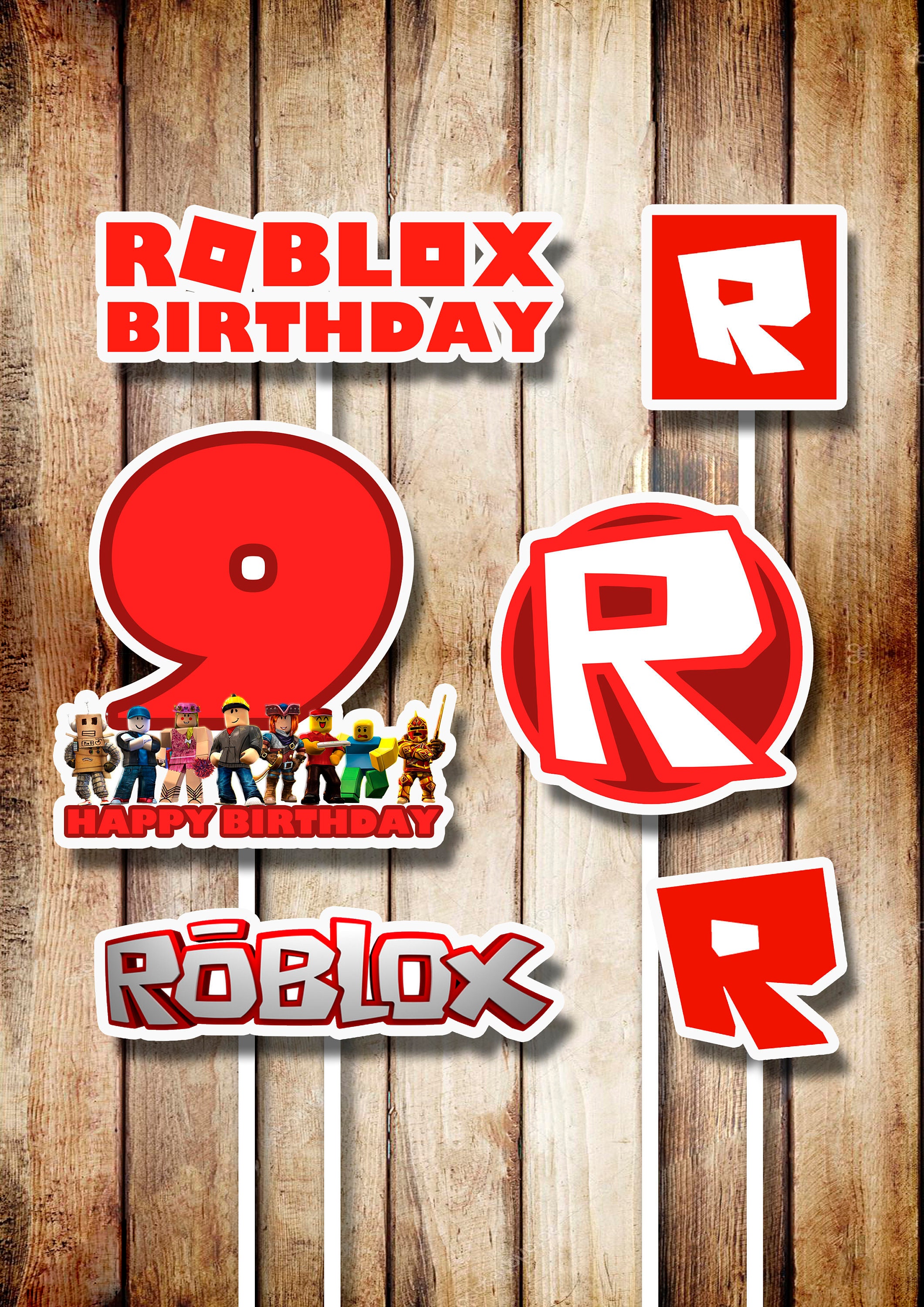 Roblox centerpieces - roblox digital party supplies - roblox digital - robl...