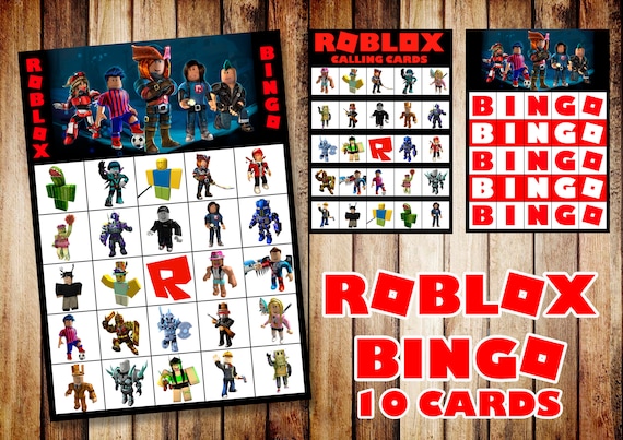 Roblox Bingo Birthday Party Bingo Game Roblox Instant Etsy - roblox centerpieces roblox digital party supplies roblox digital roblox birthday party roblox party roblox diy roblox number 6