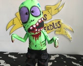 Munch the Zombie Art Doll, Creepy Cute, Halloween Homeware, Alternative Gift, Scary Plushie, Horror Doll, Alt