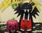 Vampire Bat Doll by Pins And Needles, Horror Doll, Goth Doll, Dracula Doll, Halloween Gift, Halloween, Scary Doll, Creepy Doll, Monster