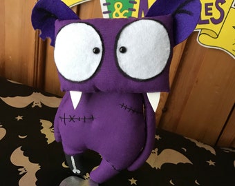 Nervous Monster Art Doll by Pins and Needles, Anxiety Gift, Creepy Cute, Gothic Monster, Art Plushie, Scary Cute, Anxiety Relief Buddy