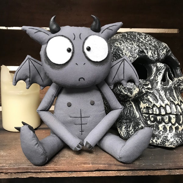 Gargoyle Art Doll, Creepy Cute, Halloween Doll, Halloween Homeware, Gothic Doll, Gothic Decoration, Alternative Doll, Horror Gift