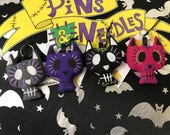 Sugar Skull Cat Keyring, Skull Keychain, Gothic Gift, Creepy Cute, Cat Gift, Gothic Keyring, Day of the Dead