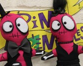 Gothic Zombie Couple, Engagement Gift, Bridal Shower Gift, Creepy Cute Couple, Gothic Bride, Gothic Wedding Gift, Horror Art Dolls, Zombies