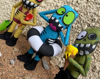 Beach Zombie Art Doll, Halloween Holiday, Creepy Cute, Spooky Cute, Horror Homeware, Gothic Home Decoration, Gothic Gift, Horror Movie Gift