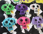 Sugar Skull Keyring, Day of the Dead Keychain, Skull Keychain, Gothic Skull, Gothabilly Keyring, Horror Gift, Creepy Cute, Skull Gift