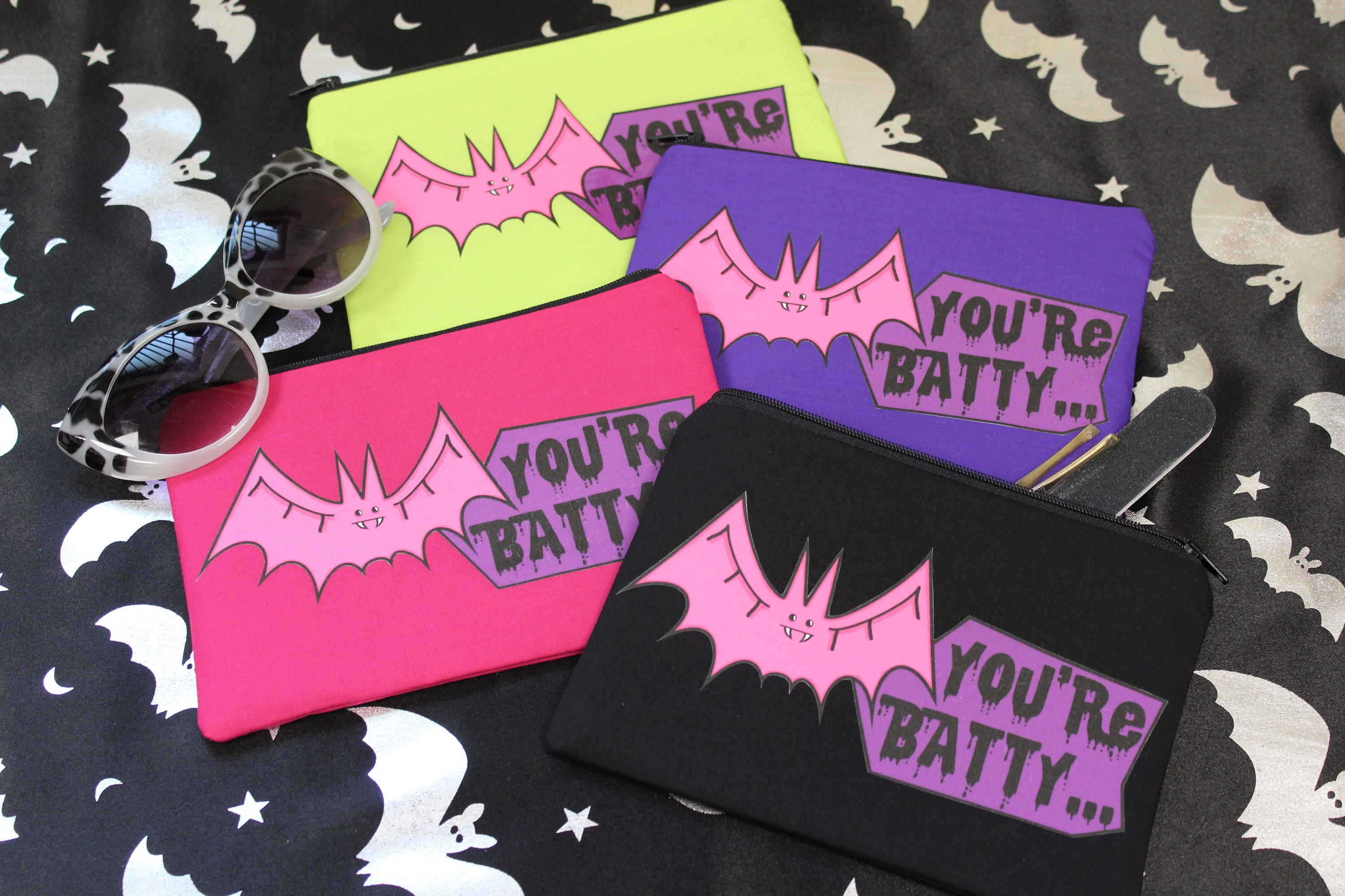 Vampire Bat Make Up Bag Gothic Purse Gothic Bag Bat Bag Etsy