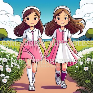 Ilustracje Clipart Codzienne Obrazy, Małe Dziewczynki Projekty Żyrafy, Psy do Tworzenia Kartek, Kubki, Czapki, Koszulki, Scrapbooking, Pakiet Jeden