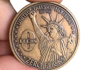 One F*ck/Zero F*cks Statue of Liberty Decision Maker Coin - Bronze