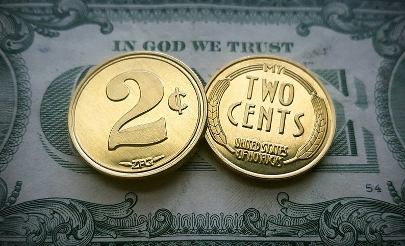 15 PACK von My Two Cents 2 Cent-Münzen  Null F  image 0