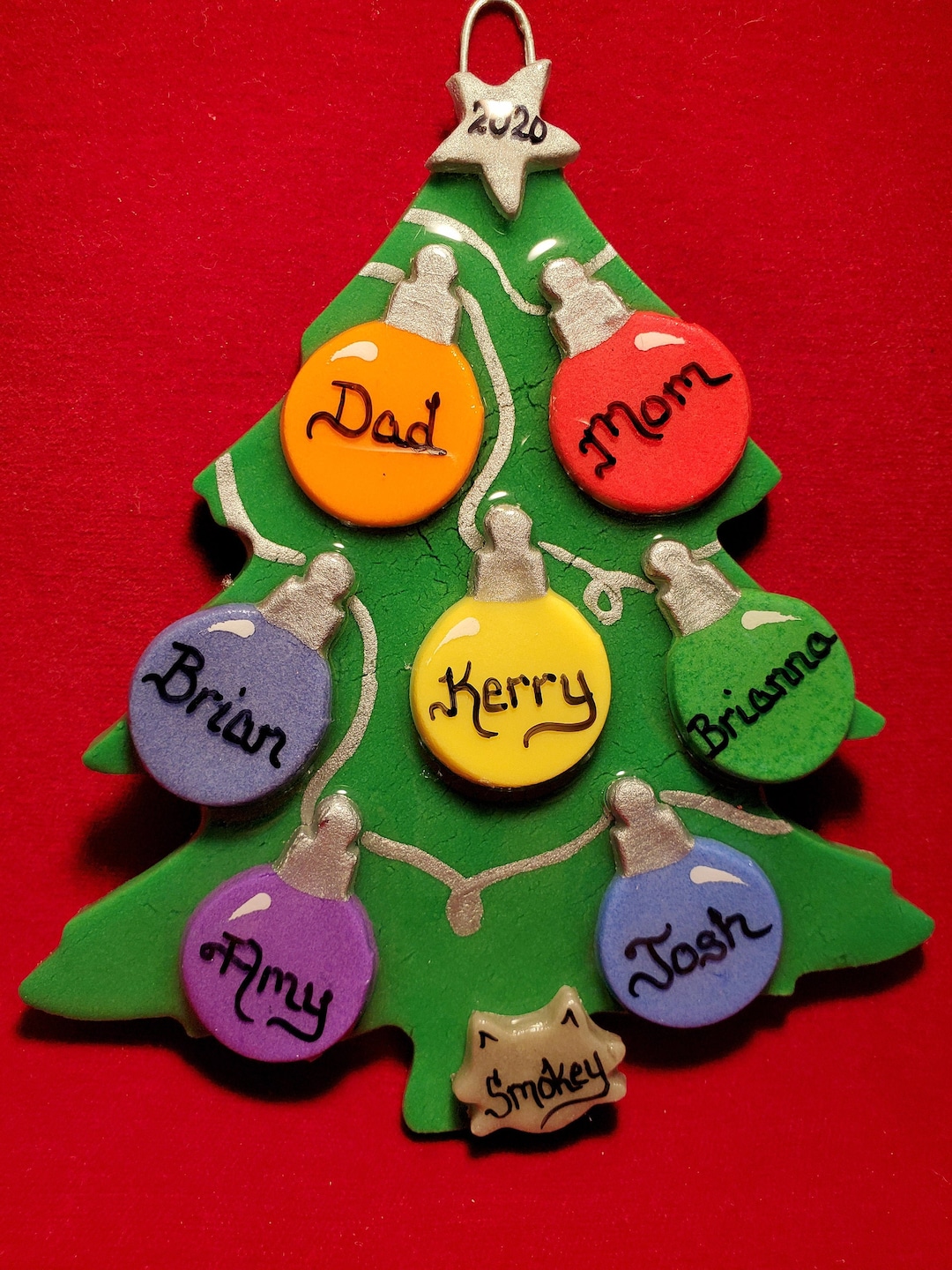 Personalized Christmas Tree With Mini Ornaments Baer Hands Etsy