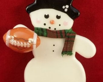 Snowman (baseball, softball, basketball, football, soccer) Personalized Christmas tree Ornament