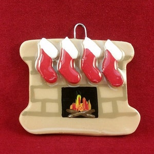 Fireplace Family Personalized Christmas tree Ornament