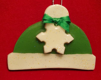 Winter Cap personalizedvdough Christmas tree ornament in a variety of colors