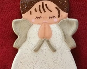 Praying Angel personalized Christmas tree ornament