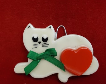 Personalized Cat Christmas tree dough ornament