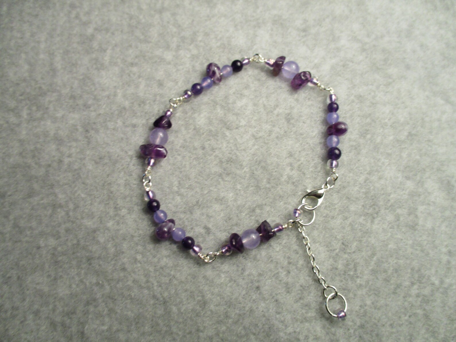 Jade and Amethyst Bracelet Healing Protective Stone Wire Etsy