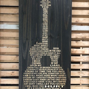 Hurt- Nine Inch Nails Lyrics Carved in Wood - Etsy