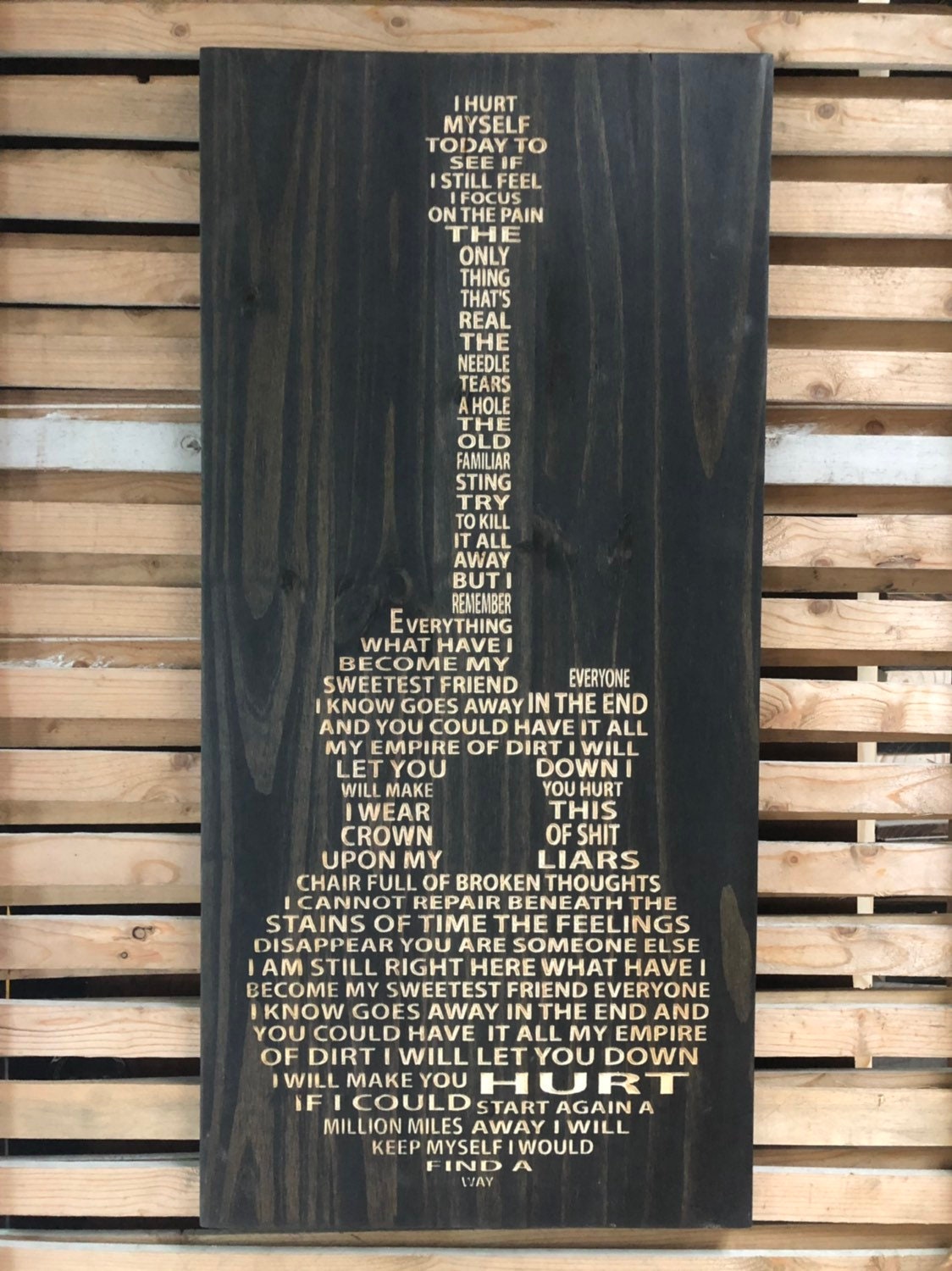 Hurt Nine Inch Nails Lyrics Carved in Wood - Etsy New Zealand Hurt Nine Inch Nails Lyrics Carved in Wood - Etsy New Zealand