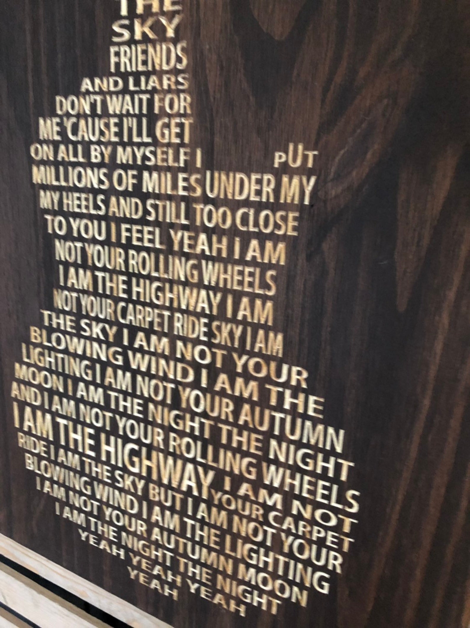 Audioslave I Am the Highway Lyrics Carved in Wood - Etsy